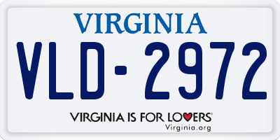 VA license plate VLD2972
