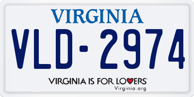 VA license plate VLD2974