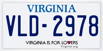 VA license plate VLD2978