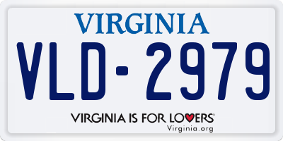 VA license plate VLD2979