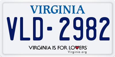 VA license plate VLD2982