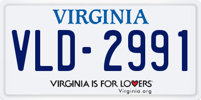 VA license plate VLD2991