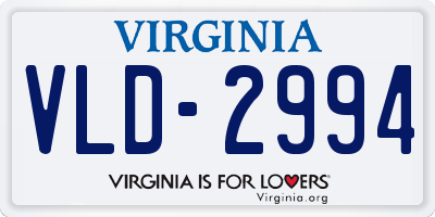 VA license plate VLD2994