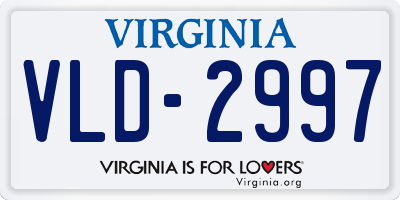 VA license plate VLD2997