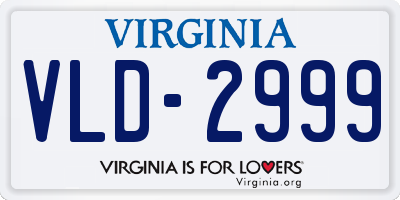 VA license plate VLD2999