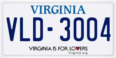 VA license plate VLD3004