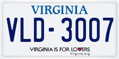 VA license plate VLD3007