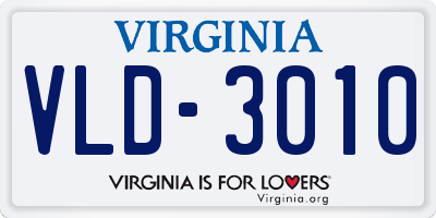 VA license plate VLD3010