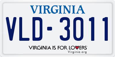VA license plate VLD3011