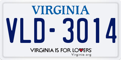 VA license plate VLD3014