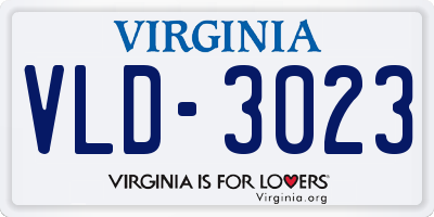 VA license plate VLD3023