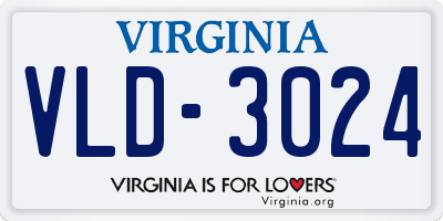 VA license plate VLD3024