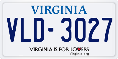 VA license plate VLD3027