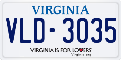 VA license plate VLD3035