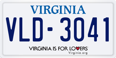 VA license plate VLD3041