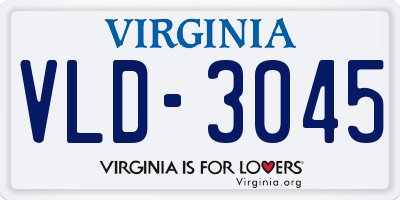 VA license plate VLD3045