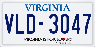 VA license plate VLD3047
