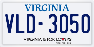 VA license plate VLD3050