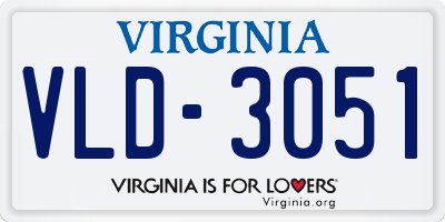 VA license plate VLD3051
