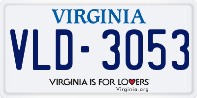 VA license plate VLD3053