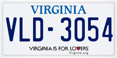 VA license plate VLD3054