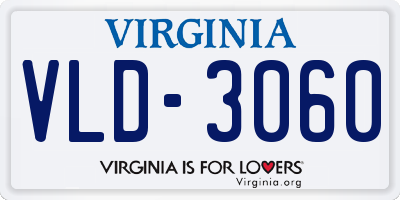 VA license plate VLD3060