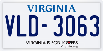 VA license plate VLD3063
