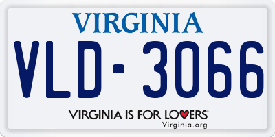 VA license plate VLD3066