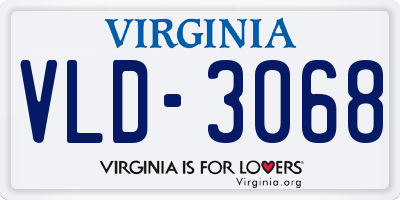 VA license plate VLD3068
