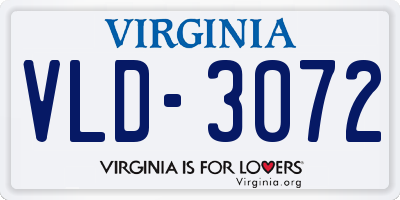 VA license plate VLD3072