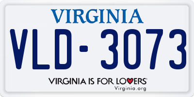 VA license plate VLD3073