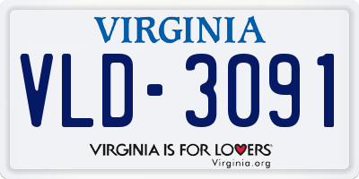 VA license plate VLD3091