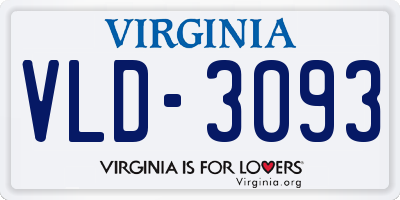 VA license plate VLD3093