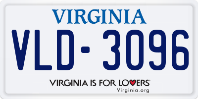 VA license plate VLD3096