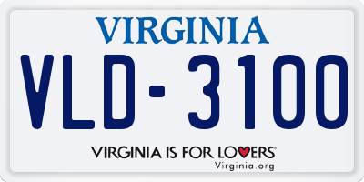 VA license plate VLD3100