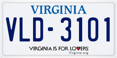 VA license plate VLD3101