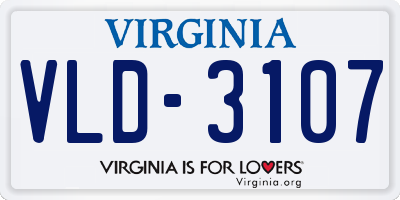 VA license plate VLD3107