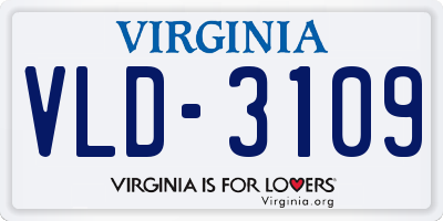 VA license plate VLD3109