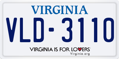 VA license plate VLD3110