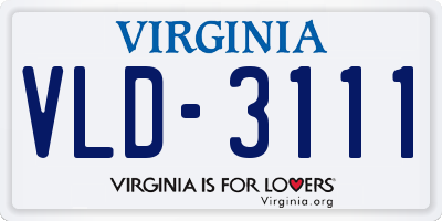 VA license plate VLD3111