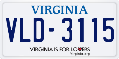 VA license plate VLD3115