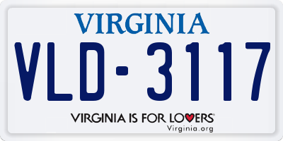 VA license plate VLD3117