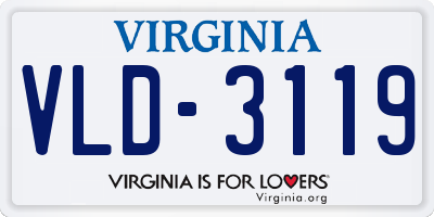 VA license plate VLD3119