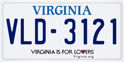 VA license plate VLD3121