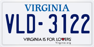 VA license plate VLD3122
