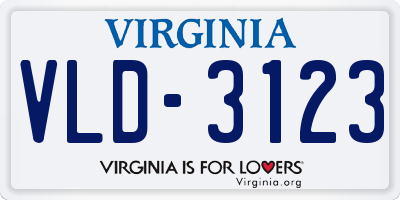 VA license plate VLD3123