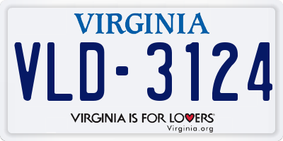 VA license plate VLD3124
