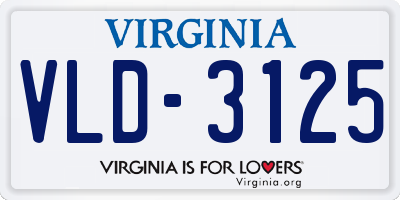 VA license plate VLD3125