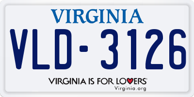 VA license plate VLD3126