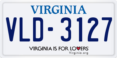 VA license plate VLD3127